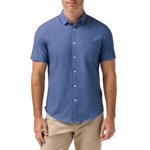 Mizzen+Main Leeward Navy And Blue Patterned Button Down Shirt Size L EUC